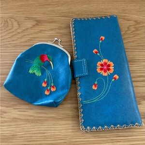 LAVISHY Blue Vegan Leather Wallet and Coin Purse - NWOT